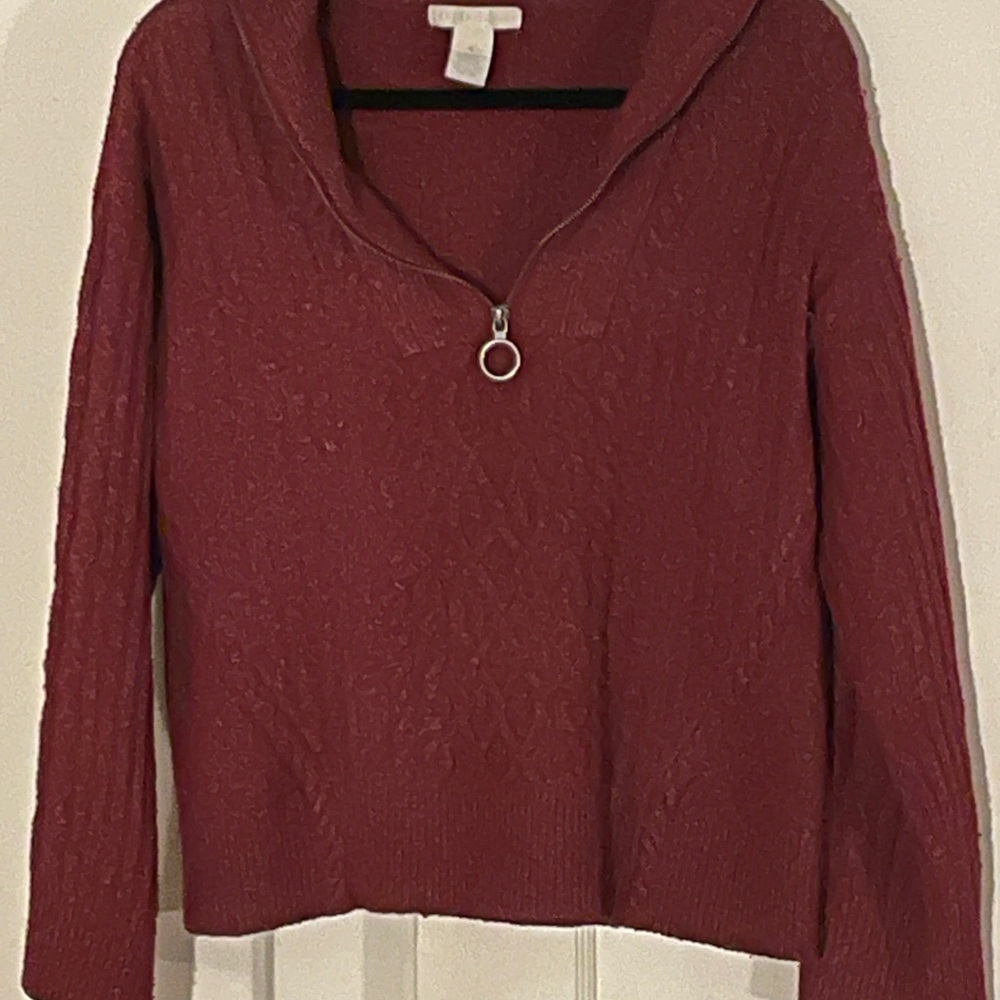 Design History Maroon Cowl Neck Sweater